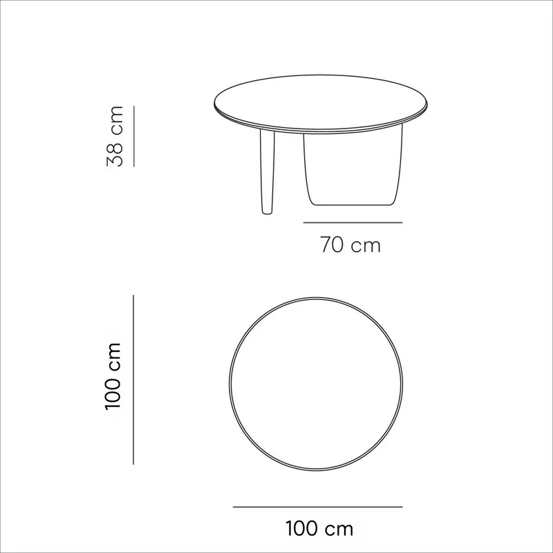 Rond salontafel organische - Rochelle - StoneSkin Latte