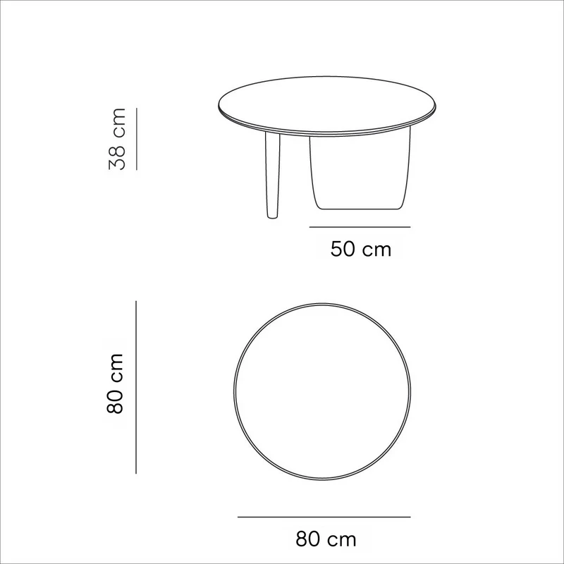 Rond salontafel organische - Rochelle - StoneSkin Latte