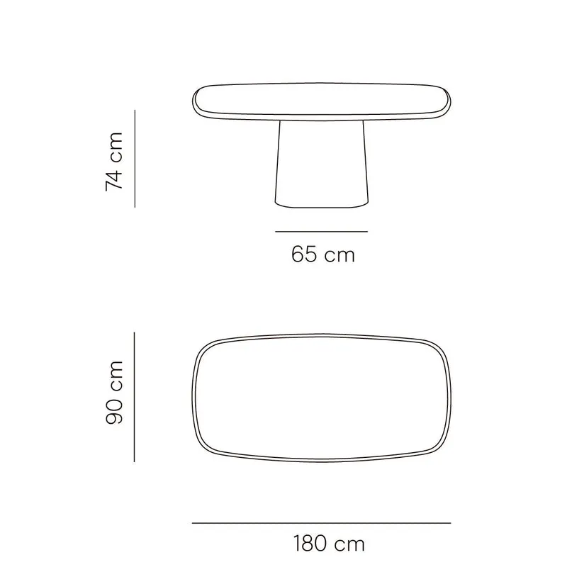 Rechthoekige eettafel 180 cm - Ovale poot - StoneSkin - Lorient - Latte