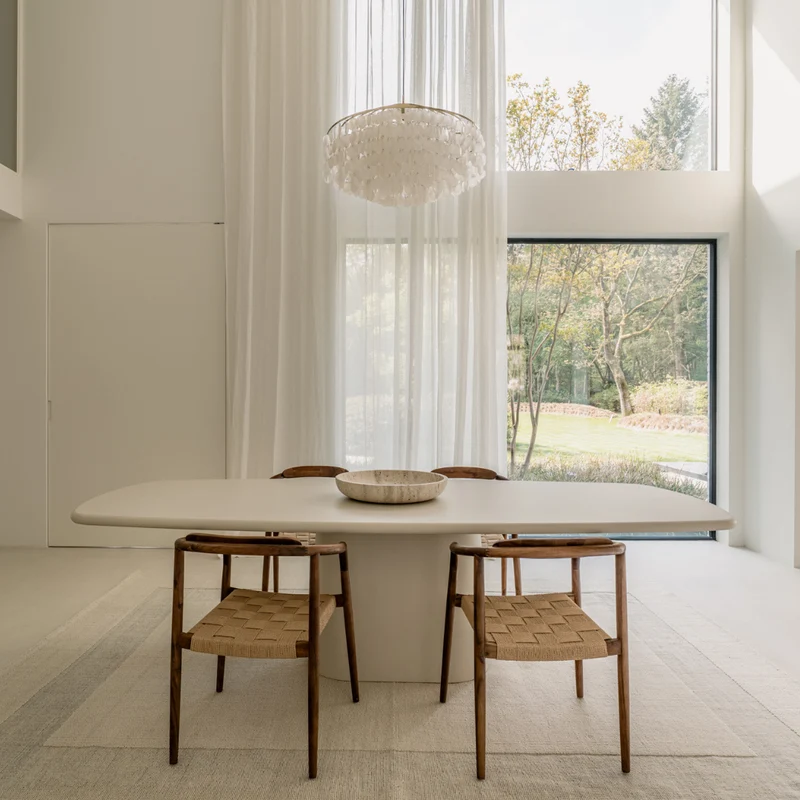 Rechthoekige eettafel - Ovale poot - StoneSkin - Lorient - Latte
