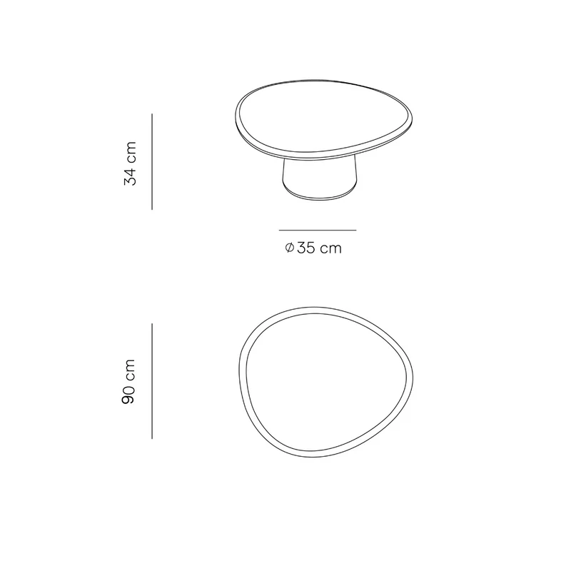 Salontafel rond betonlook organisch - Juno - StoneSkin - 90 cm