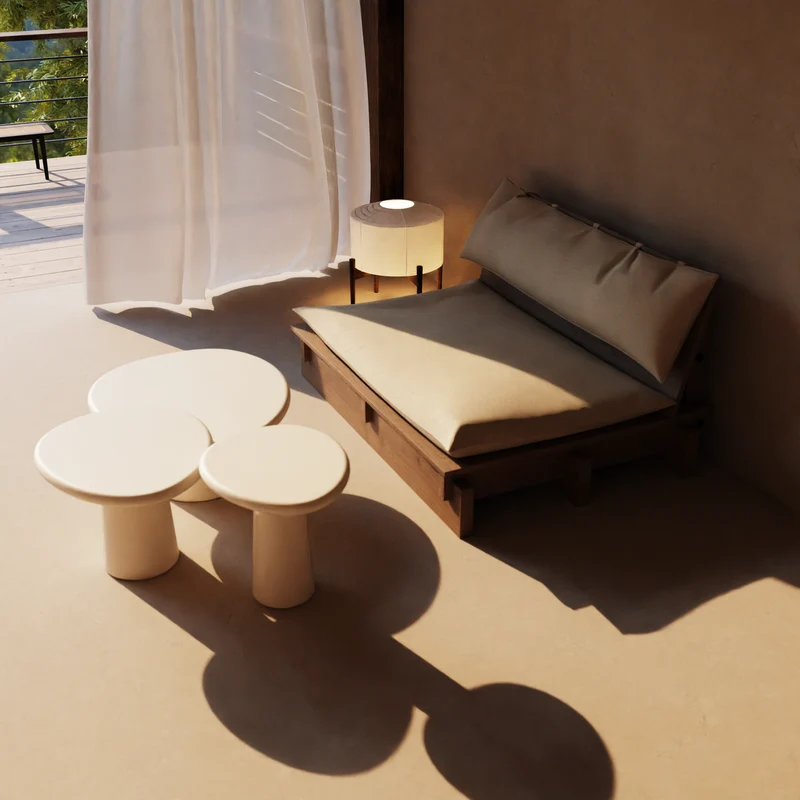 Salontafel rond betonlook organisch - Juno - StoneSkin - 60 cm