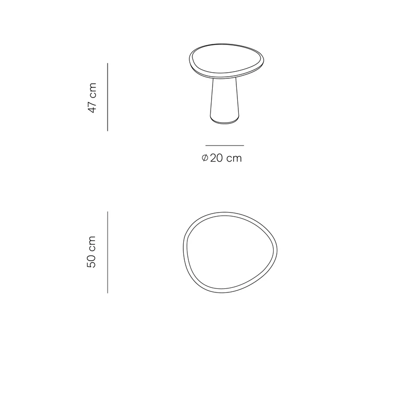 Salontafel rond betonlook organisch - Juno - StoneSkin - 50 cm