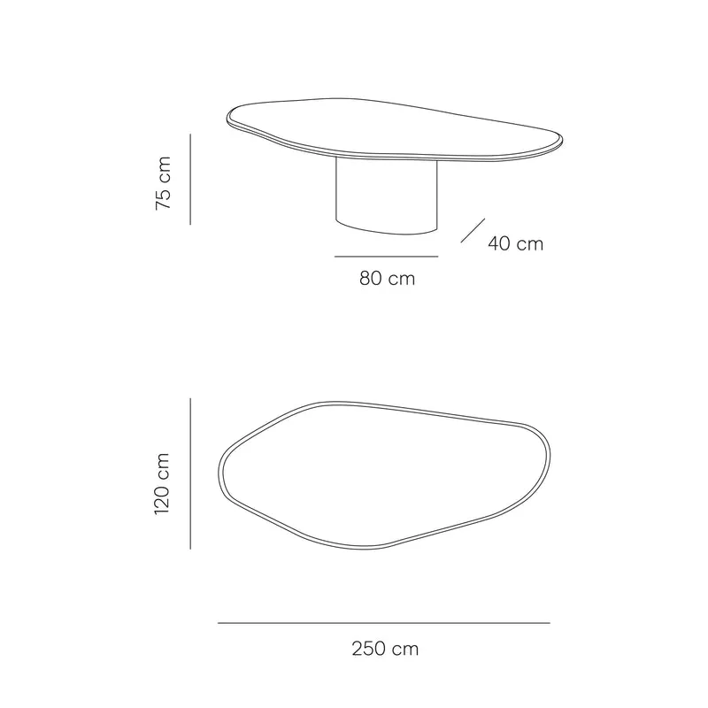 Organische eettafel - Reims - StoneSkin - 250 cm