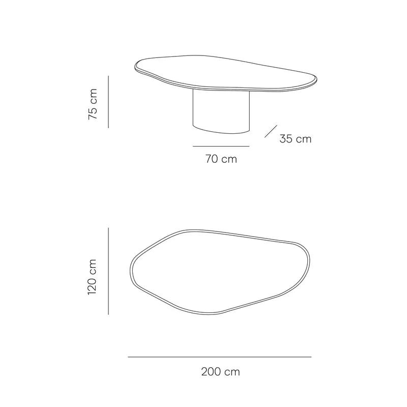 Organische eettafel - Reims - StoneSkin - 200 cm