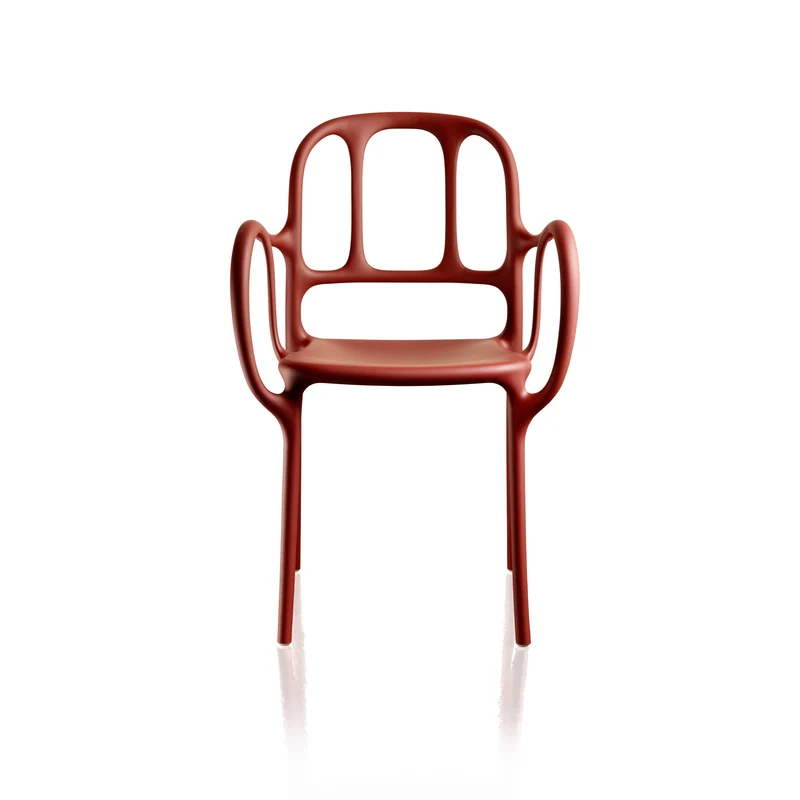 Outdoor Stackable Armrest Chair MILÀ by Jaime Hayon for Magis