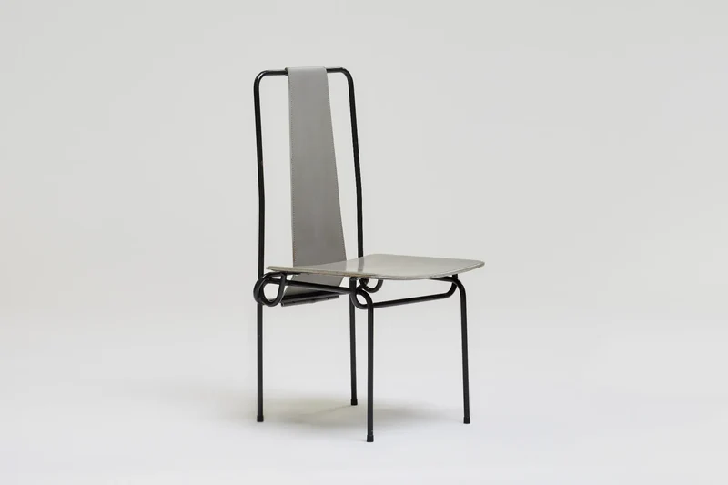 Set of 6 metal dining chairs by Adelberto del Lago, 1980s