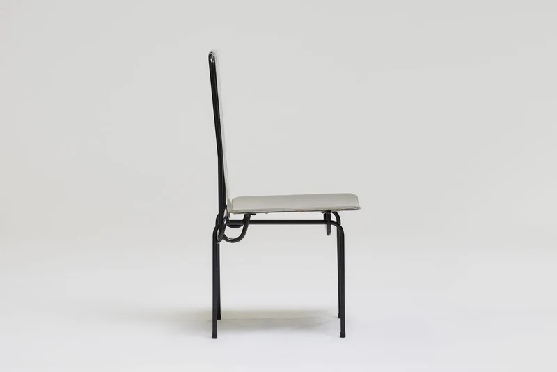 Set of 6 metal dining chairs by Adelberto del Lago, 1980s