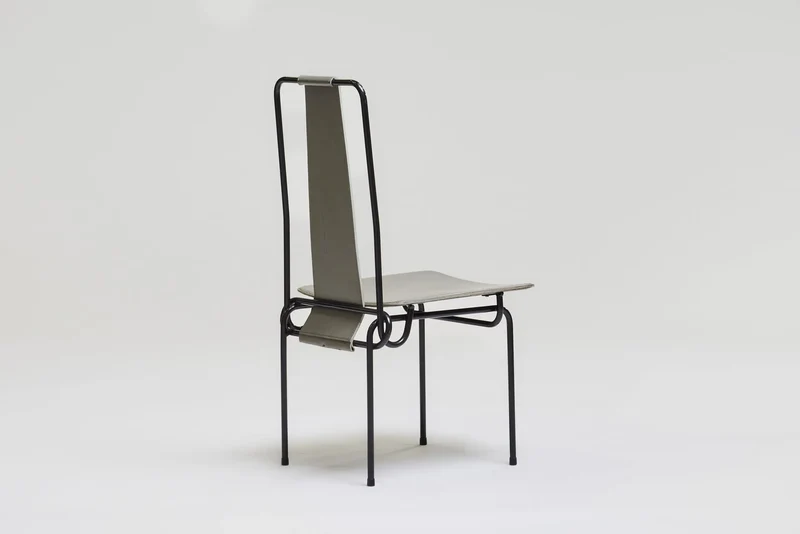 Set of 6 metal dining chairs by Adelberto del Lago, 1980s