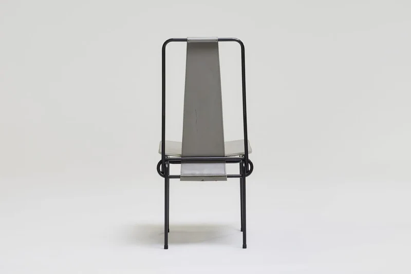 Set of 6 metal dining chairs by Adelberto del Lago, 1980s