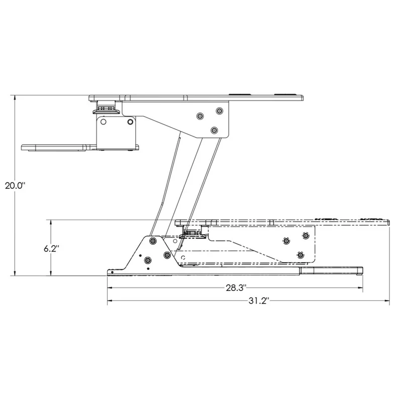 Convertisseur de bureau debout en coin 42"L Goya