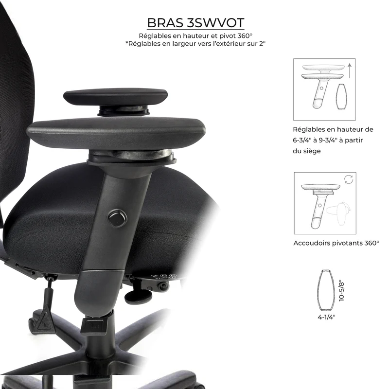 Chaise ergonomique avec appui-tête pour petite personne Aircentric2