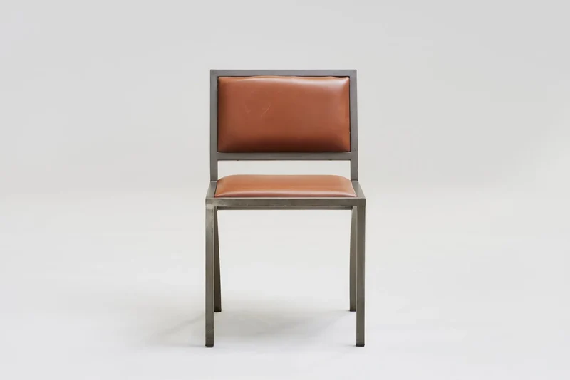 Set of 4 metal dining chairs 'Cylindre' by Jean-Michel Wilmotte