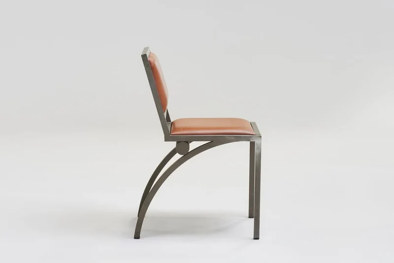 Set of 4 metal dining chairs 'Cylindre' by Jean-Michel Wilmotte