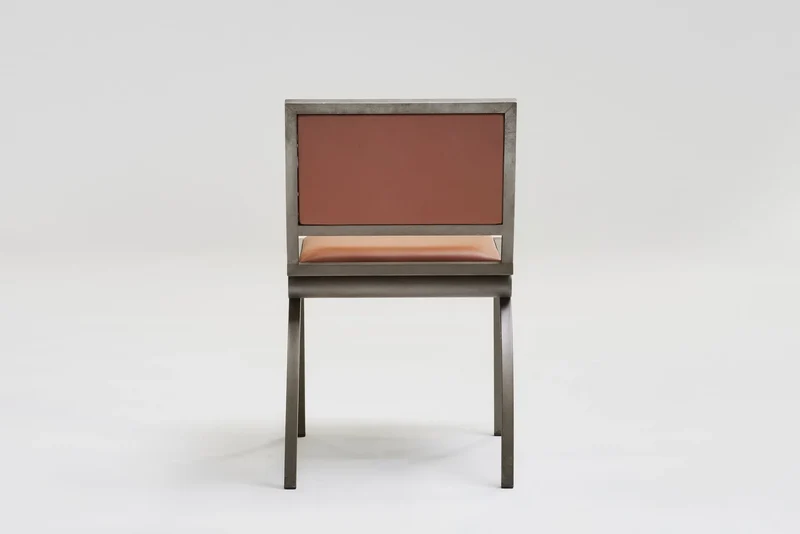 Set of 4 metal dining chairs 'Cylindre' by Jean-Michel Wilmotte