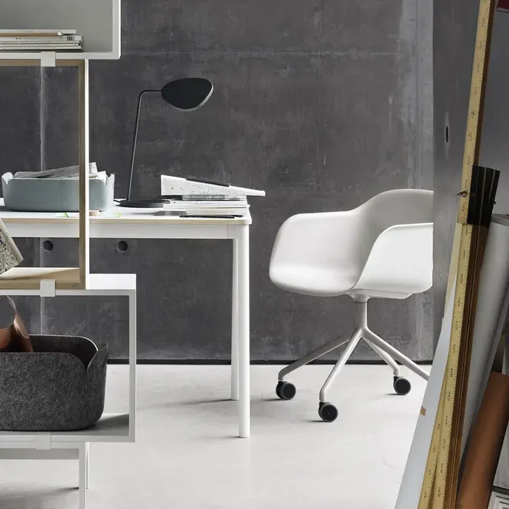 Fiber Armchair Swivel Base Full Upholstery - With Castors