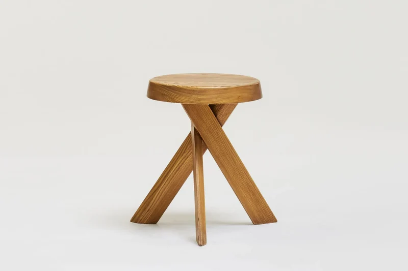 Elm stool 'S31' by Pierre Chapo