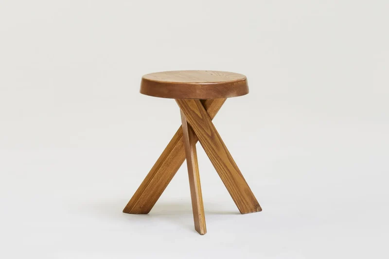 Elm stool 'S31' by Pierre Chapo