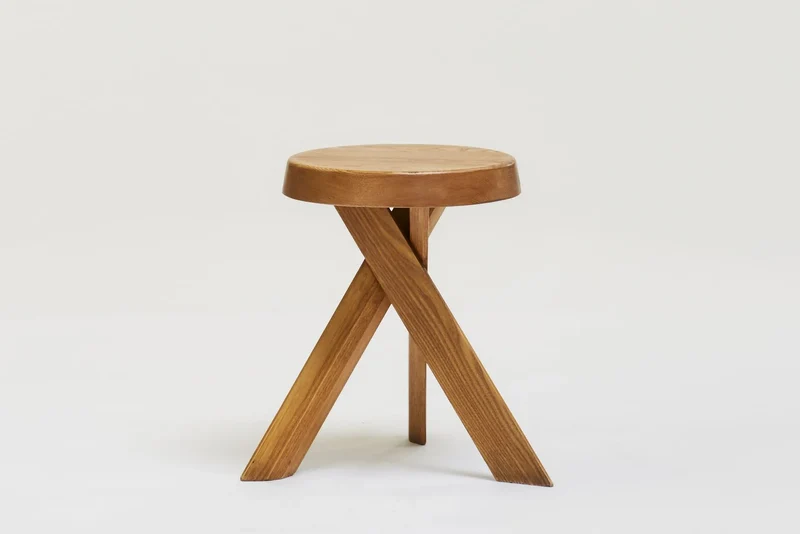 Elm stool 'S31' by Pierre Chapo