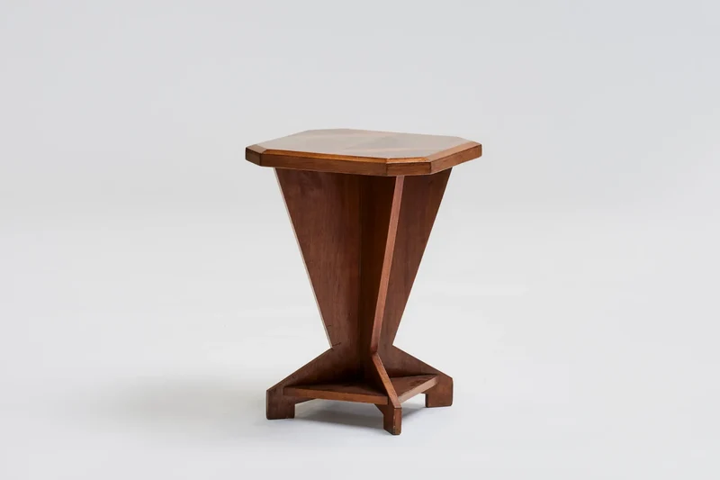 Square oak side table