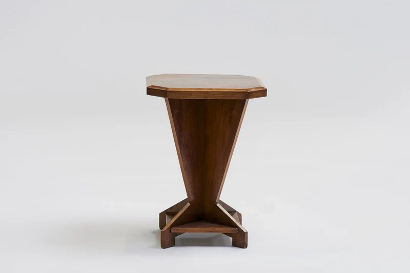 Square oak side table