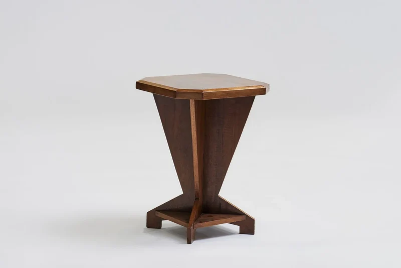 Square oak side table