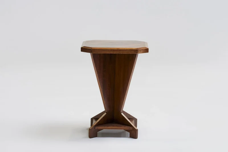 Square oak side table
