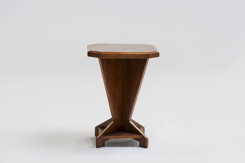 Square oak side table