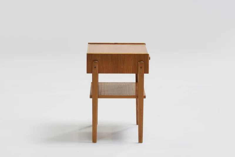Set of 2 teak bedside tables, 1950s-1970s