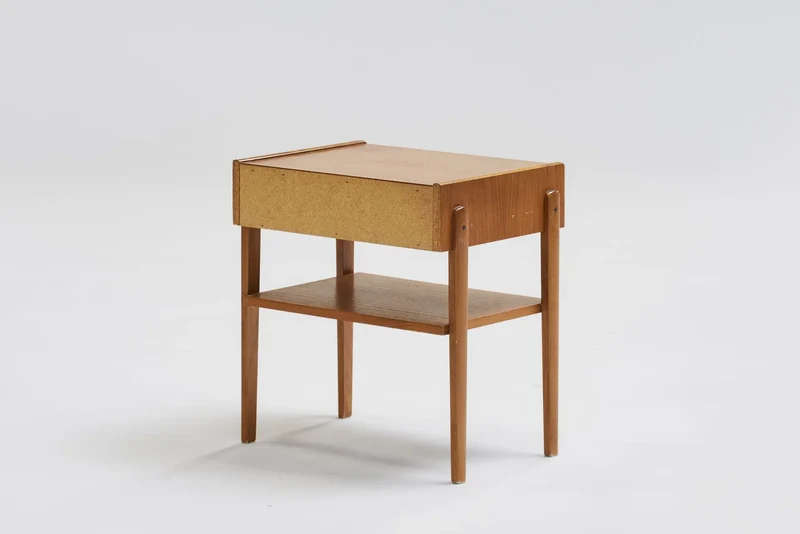 Set of 2 teak bedside tables, 1950s-1970s