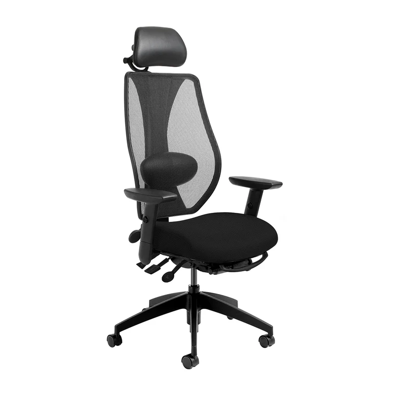 Chaise ergonomique petite personne dossier en maille avec appui-tête tCentric Hybrid