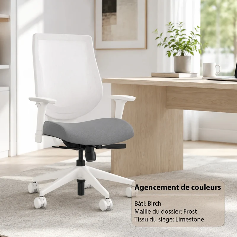 Chaise de bureau blanche YouToo Birch