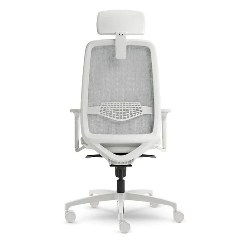 Chaise exécutive blanche avec appui-tête L1