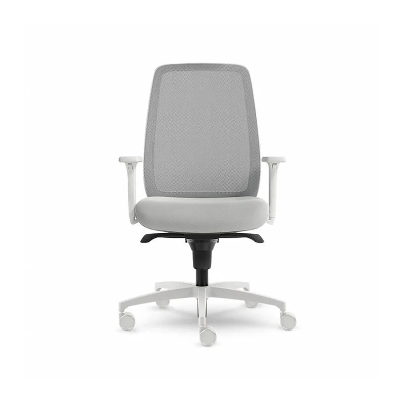 Chaise de bureau blanche dossier en maille L1