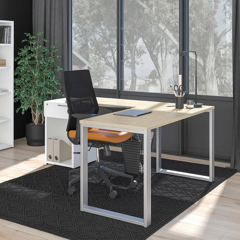 Petit bureau 60"L avec retour et rangement Concept C.A.