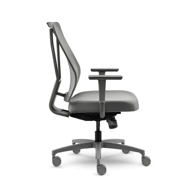 Chaise de bureau dossier moyen, bâti gris Levo