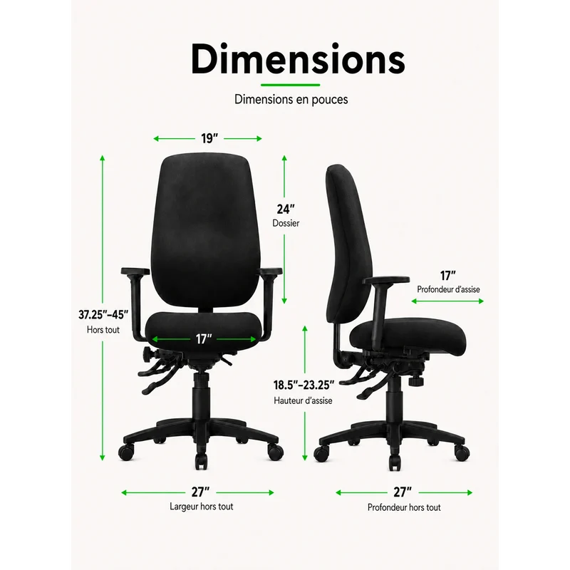 Chaise ergonomique Cierra Petite Taille
