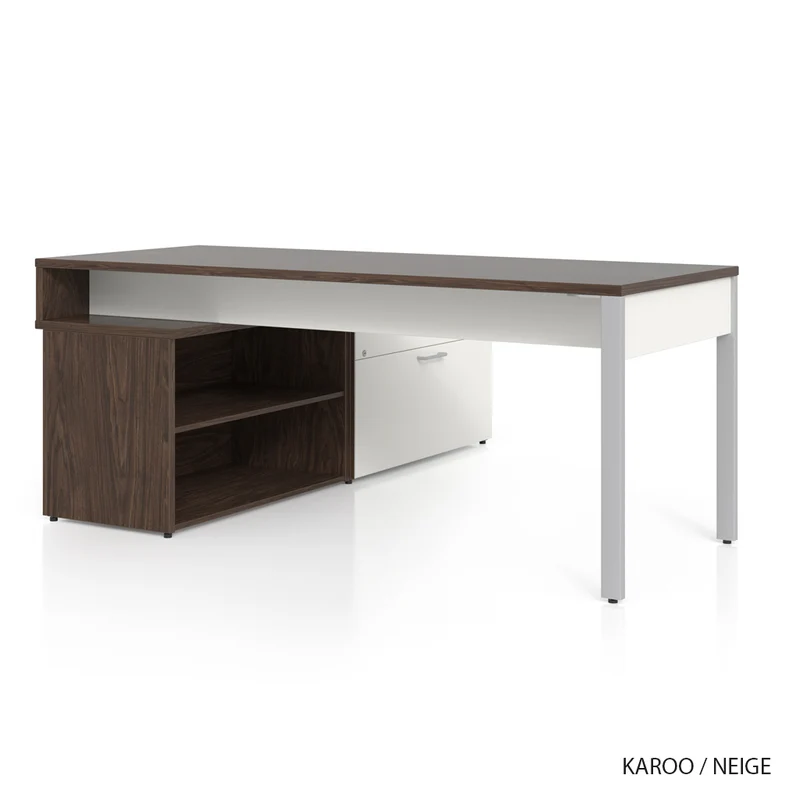 Bureau moderne en L avec rangement bas, Concept 300
