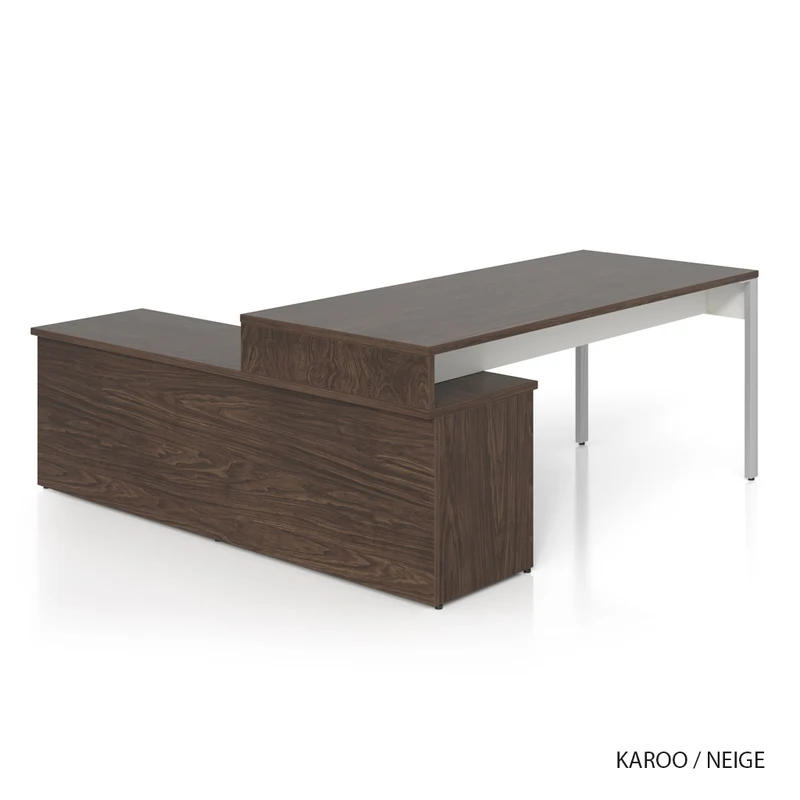 Bureau moderne en L avec rangement bas, Concept 300