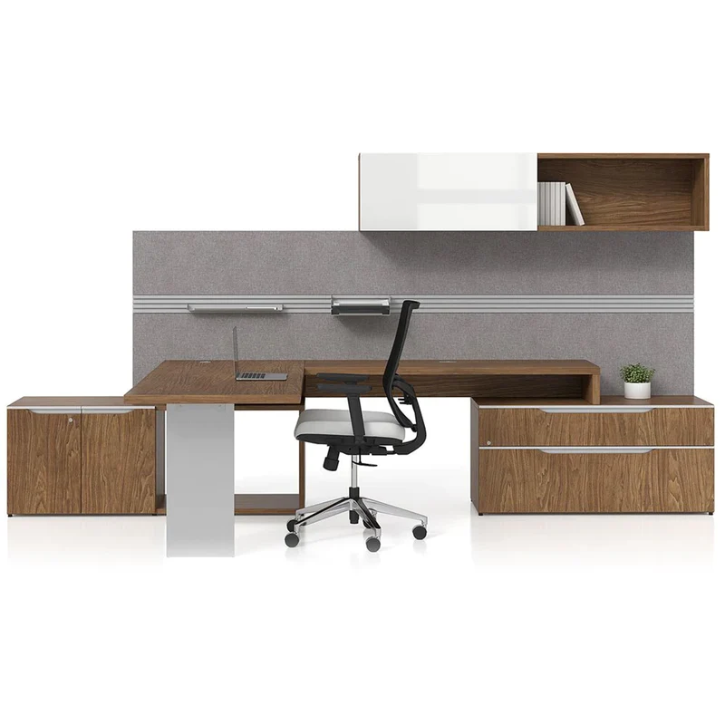 Bureau en L droit avec rangements - Série Nex