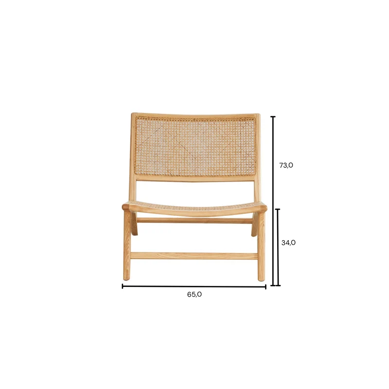 Rieten Fauteuil - Flora - Eik