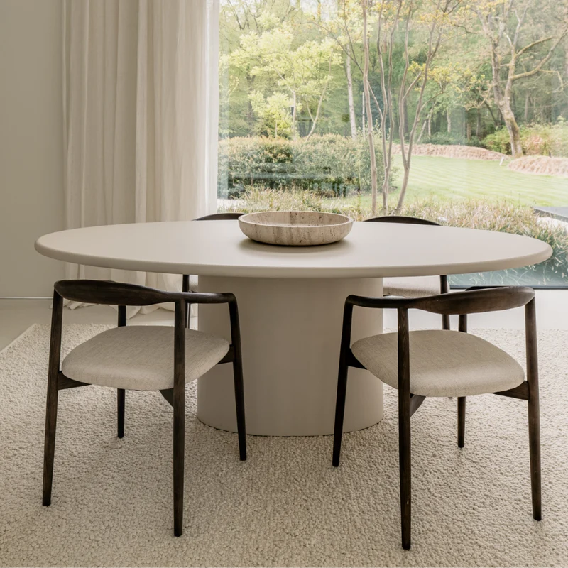 Ovale eettafel betonlook - Dena - Latte - 220cm - StoneSkin