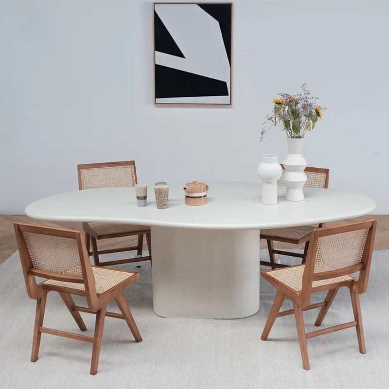 Organische Eettafel - Cian - Betonlook - StoneSkin - Latte