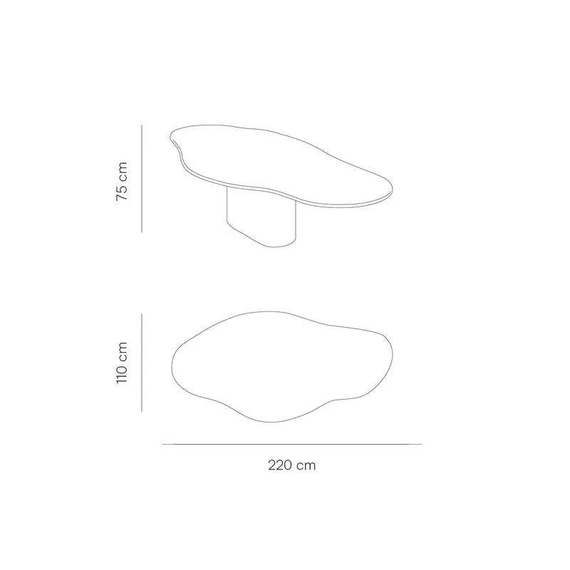 Organische Eettafel - Cian - Betonlook - StoneSkin - Latte