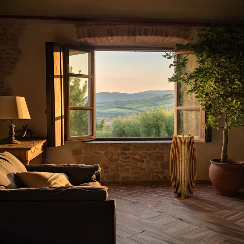 Wood Floor Lamp IBLA by Francesco De Luca e Andrea Riva for Winetage