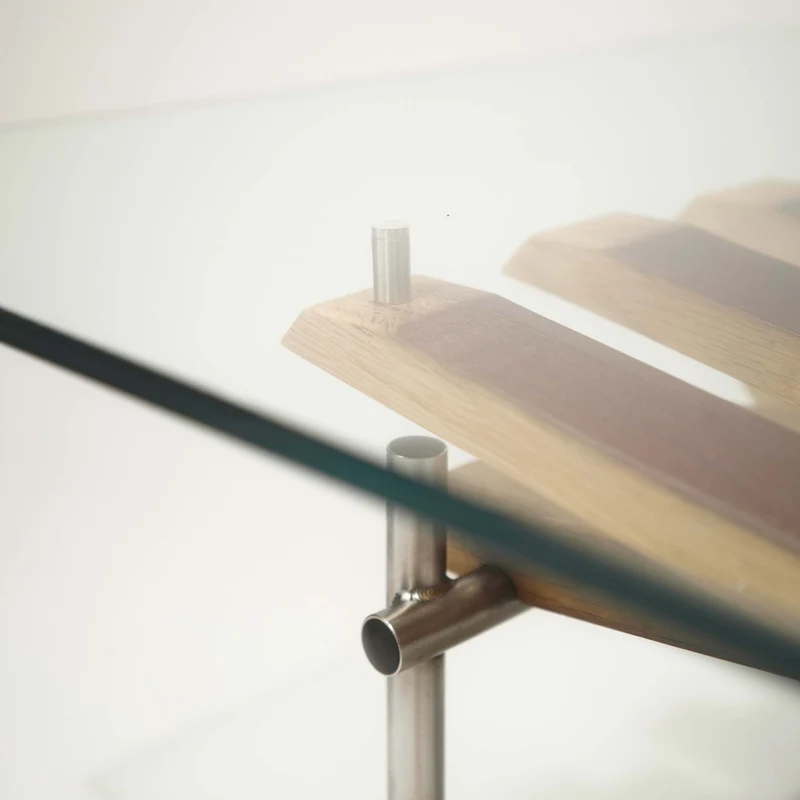 Wood and Glass Coffee Table VINCI by Winetage