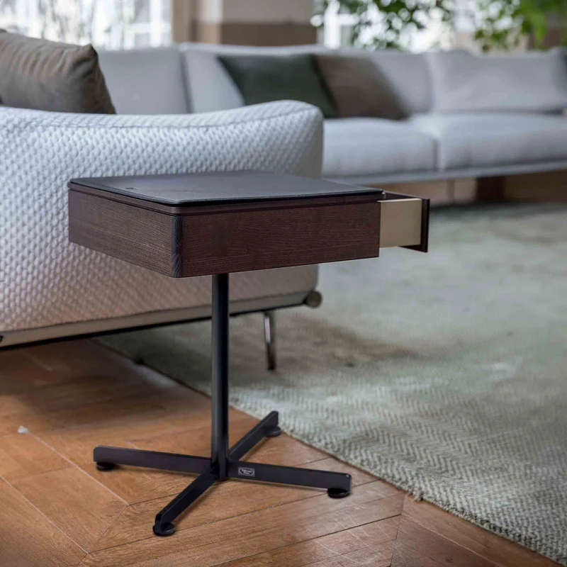 Leather Side Table BOB by Jean-Marie Massaud for Poltrona Frau