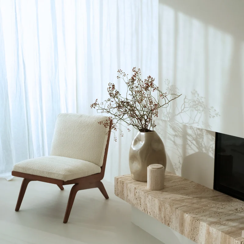 Joanna - Fauteuil - Walnoot/Teddystof