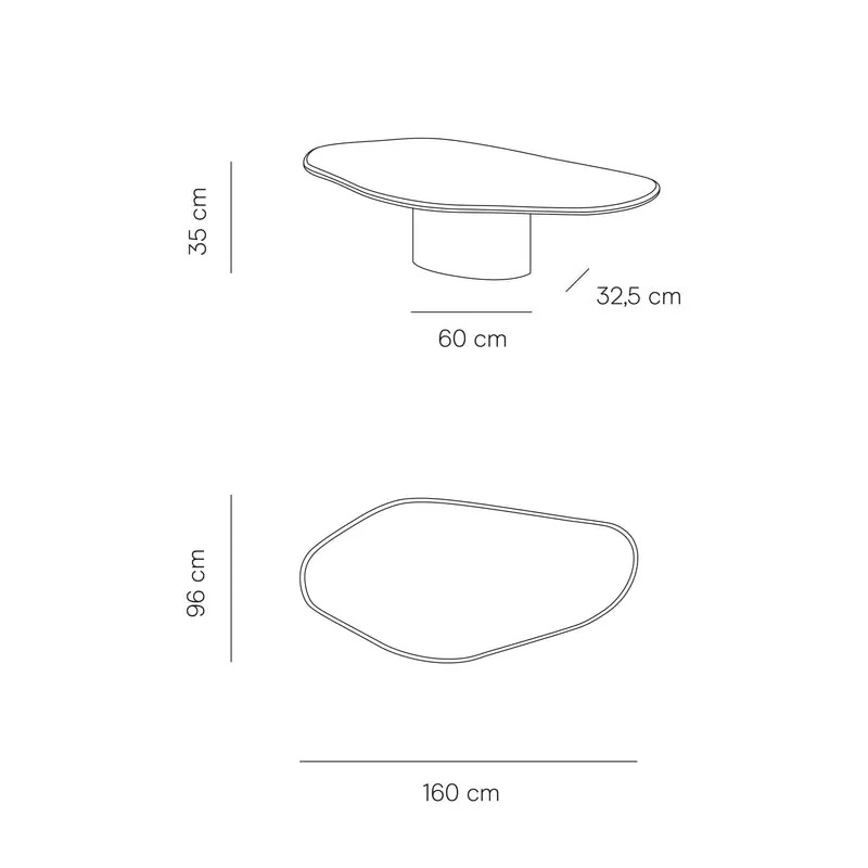 Salontafel Microskin organische vorm - Strasbourg - 160 cm