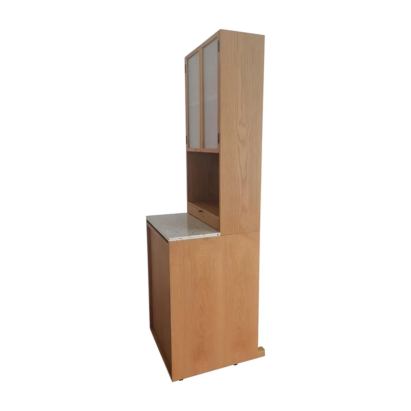 Igor Wijnijskast 60x195cm - Eik Terrazzo - Poot zwart
